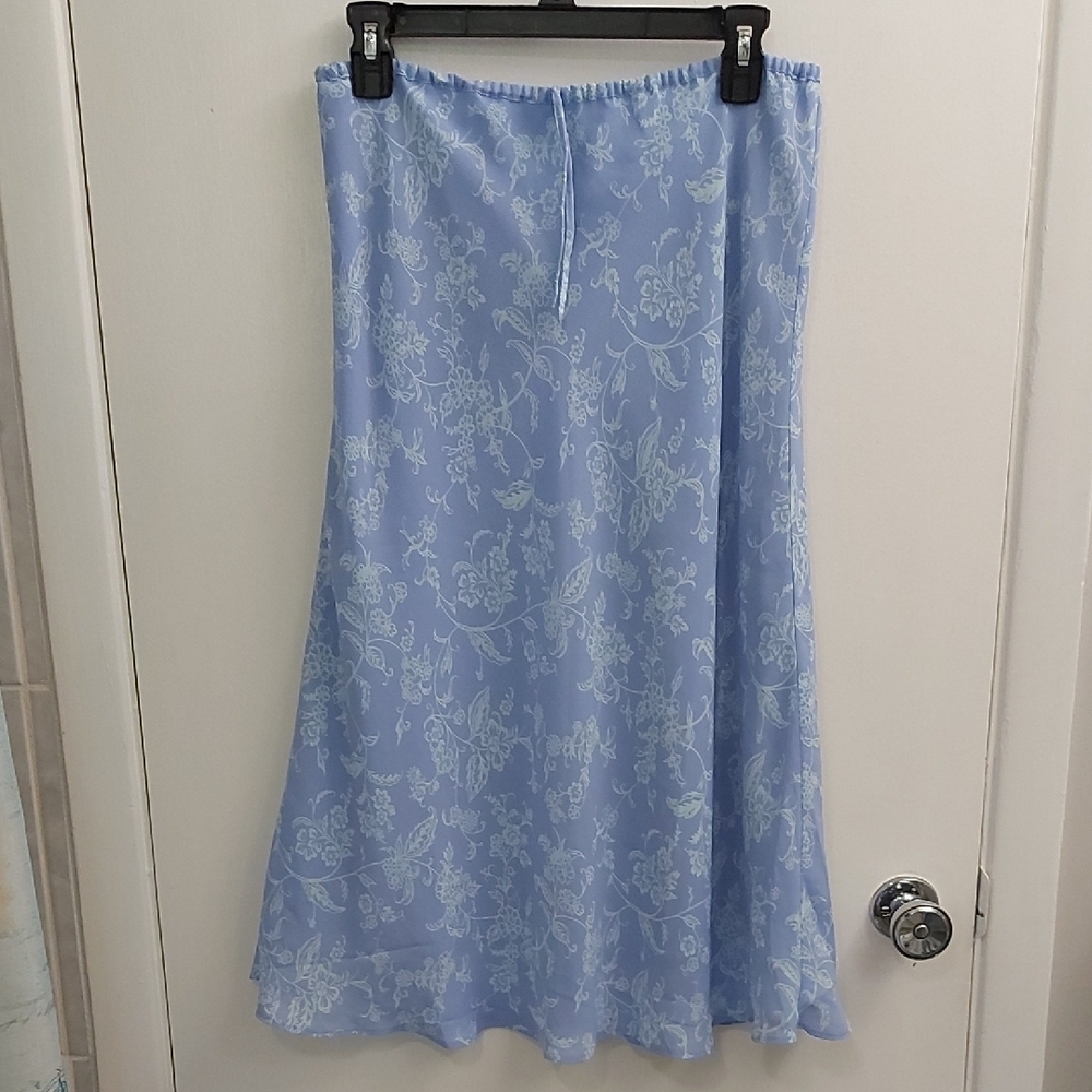 Vintage Periwinkle Floral Slip Skirt